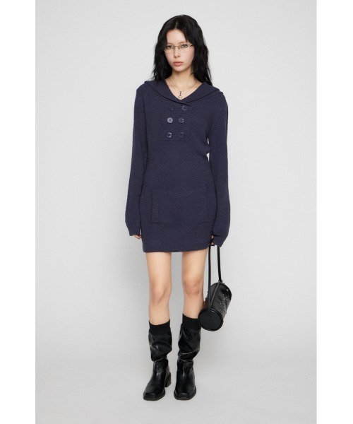 LAGUA GEM(ラグアジェム)の「SAILOR COLLAR ミニワンピース(ワンピース・レディース・チャコールグレー/ネイビー・SMALL/MEDIUM)」の11枚目の写真