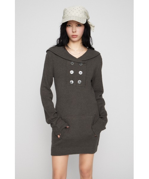 LAGUA GEM(ラグアジェム)の「SAILOR COLLAR ミニワンピース(ワンピース・レディース・チャコールグレー/ネイビー・SMALL/MEDIUM)」の13枚目の写真