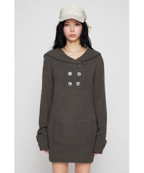 LAGUA GEM(ラグアジェム)の「SAILOR COLLAR ミニワンピース(ワンピース・レディース・チャコールグレー/ネイビー・SMALL/MEDIUM)」の16枚目の写真