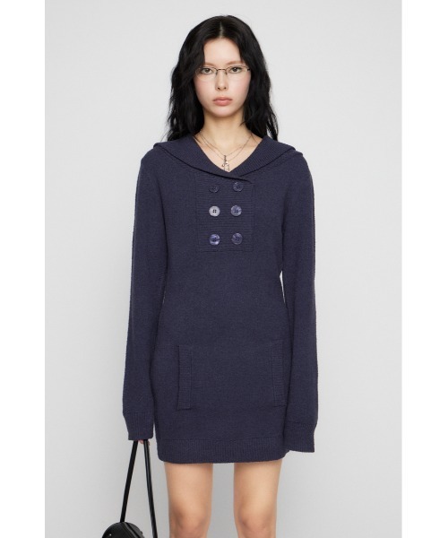 LAGUA GEM(ラグアジェム)の「SAILOR COLLAR ミニワンピース(ワンピース・レディース・チャコールグレー/ネイビー・SMALL/MEDIUM)」の8枚目の写真
