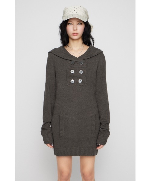 LAGUA GEM(ラグアジェム)の「SAILOR COLLAR ミニワンピース(ワンピース・レディース・チャコールグレー/ネイビー・SMALL/MEDIUM)」の12枚目の写真