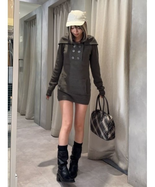 LAGUA GEM(ラグアジェム)の「SAILOR COLLAR ミニワンピース(ワンピース・レディース・チャコールグレー/ネイビー・SMALL/MEDIUM)」の5枚目の写真
