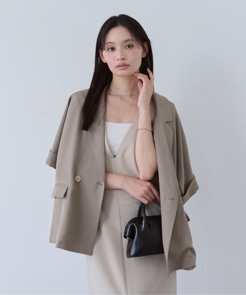 SOYEN(ソイエン)の「2WAYノースリーブVネックロングワンピース(ワンピース・レディース・ベージュ/チャコール・F)」の22枚目の写真