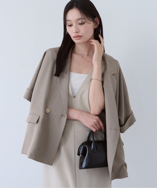 SOYEN(ソイエン)の「2WAYノースリーブVネックロングワンピース(ワンピース・レディース・ベージュ/チャコール・F)」の20枚目の写真