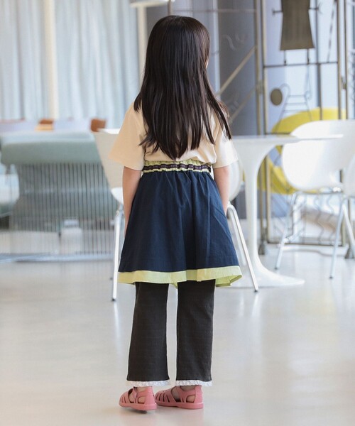 こども ビームス（コドモビームス）の「Maypole Dance スカート  2026SS（100～140cm）レイヤード レース チロリアンテープ 膝丈スカート（スカート・キッズ・ピンク/ネイビー・110/100/140/130/120）」の3枚目の写真