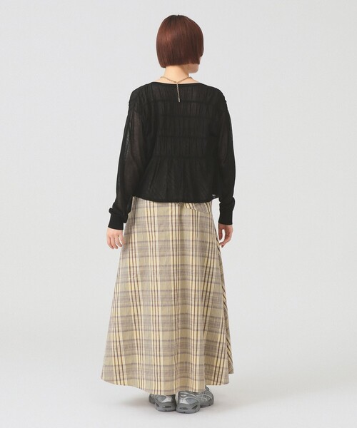 Ray BEAMS(レイビームス)の「シアーシャーリング クルーネック カーディガン(ニット/セーター・レディース・ホワイト/サックスブルー/ブラック・ONE SIZE)」の8枚目の写真