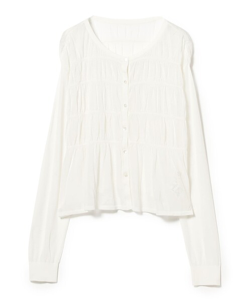 Ray BEAMS(レイビームス)の「シアーシャーリング クルーネック カーディガン(ニット/セーター・レディース・ホワイト/サックスブルー/ブラック・ONE SIZE)」の14枚目の写真