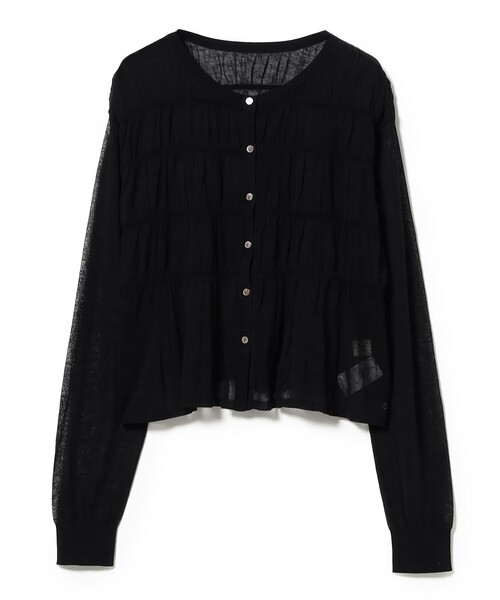 Ray BEAMS(レイビームス)の「シアーシャーリング クルーネック カーディガン(ニット/セーター・レディース・ホワイト/サックスブルー/ブラック・ONE SIZE)」の17枚目の写真