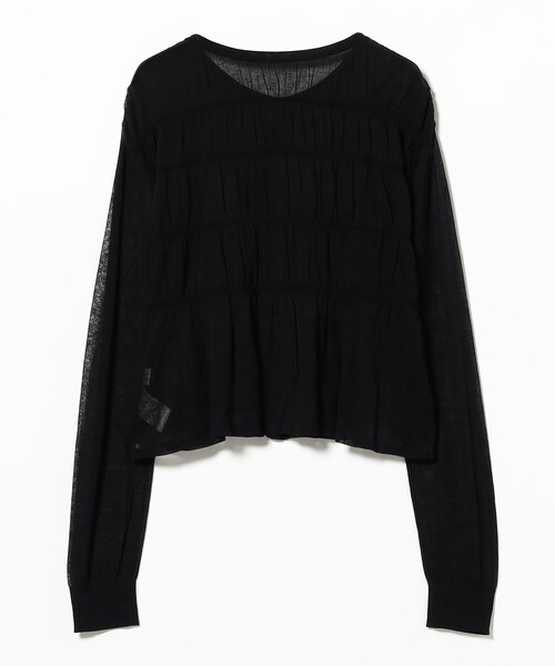 Ray BEAMS(レイビームス)の「シアーシャーリング クルーネック カーディガン(ニット/セーター・レディース・ホワイト/サックスブルー/ブラック・ONE SIZE)」の18枚目の写真