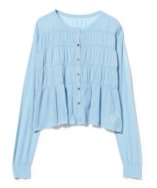 Ray BEAMS(レイビームス)の「シアーシャーリング クルーネック カーディガン(ニット/セーター・レディース・ホワイト/サックスブルー/ブラック・ONE SIZE)」の20枚目の写真