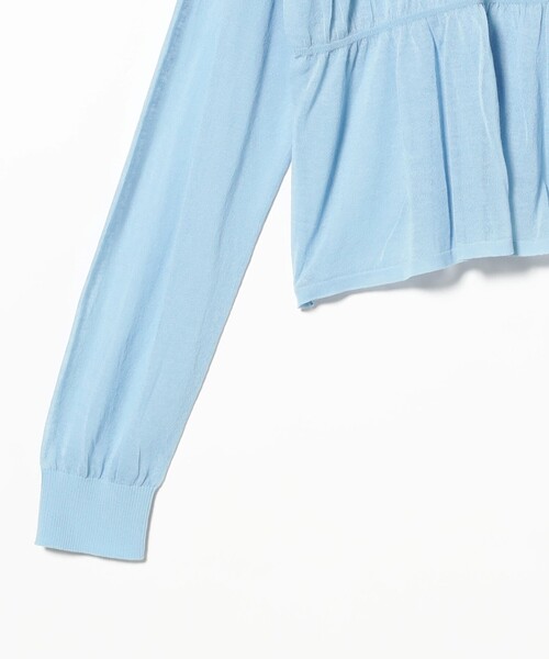 Ray BEAMS(レイビームス)の「シアーシャーリング クルーネック カーディガン(ニット/セーター・レディース・ホワイト/サックスブルー/ブラック・ONE SIZE)」の22枚目の写真