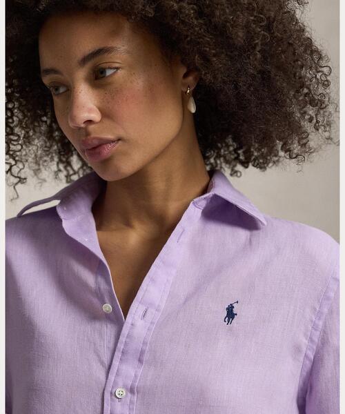 POLO RALPH LAUREN(ポロ ラルフ ローレン)の「クラシック フィット リネン シャツ(シャツ/ブラウス・レディース・パープル系3・XS/XL/S/M/L/XXS)」の4枚目の写真