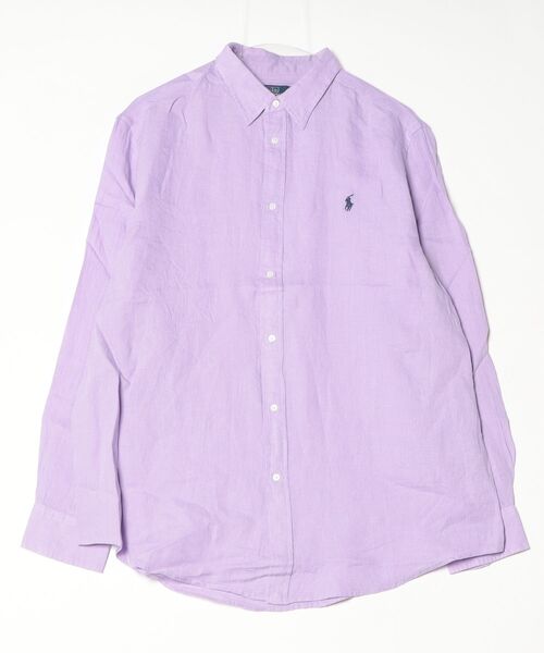 POLO RALPH LAUREN(ポロ ラルフ ローレン)の「クラシック フィット リネン シャツ(シャツ/ブラウス・レディース・パープル系3・XS/XL/S/M/L/XXS)」の3枚目の写真