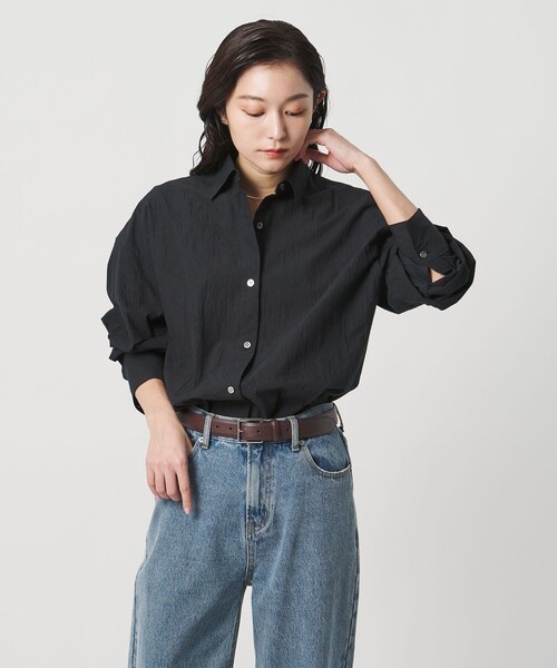 MARW UNITED ARROWS(マルゥ ユナイテッドアローズ)の「<MARW UNITED ARROWS>ワッシャー バルーンスリーブ シャツ(シャツ/ブラウス・レディース・ホワイト/ネイビー・FREE)」の1枚目の写真