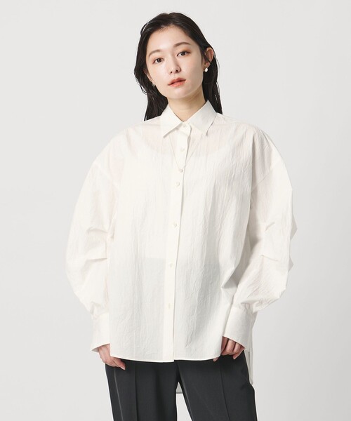 MARW UNITED ARROWS(マルゥ ユナイテッドアローズ)の「<MARW UNITED ARROWS>ワッシャー バルーンスリーブ シャツ(シャツ/ブラウス・レディース・ホワイト/ネイビー・FREE)」の2枚目の写真