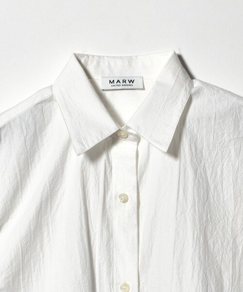 MARW UNITED ARROWS(マルゥ ユナイテッドアローズ)の「<MARW UNITED ARROWS>ワッシャー バルーンスリーブ シャツ(シャツ/ブラウス・レディース・ホワイト/ネイビー・FREE)」の6枚目の写真