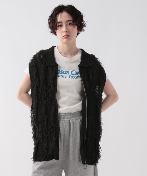 GEORGE'S(ジョージズ)の「フリンジニットベスト(ベスト・レディース・オフホワイト/ブラック・FREE)」の21枚目の写真