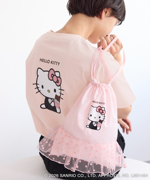 ROPE' PICNIC（ロペピクニック）の「【ROPE' PICNIC×ハローキティ】巾着付きアソートTシャツ（Tシャツ/カットソー・レディース・ピンク/ホワイト系その他/ブラック系その他/ホワイト系その他2・FREE）」の4枚目の写真