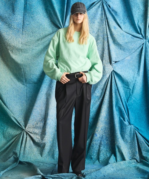 MAISON SPECIAL(メゾンスペシャル)の「《UNISEX》Crew Neck Prime-Over Pullover Sweatshirt/クルーネックプライムオーバープルオーバースウェット【MAISON SPECIAL/メゾンスペシャル】(スウェット・メンズ・ラベンダー/グレー/ライトグリーン/ブラック・2/1/0)」の5枚目の写真