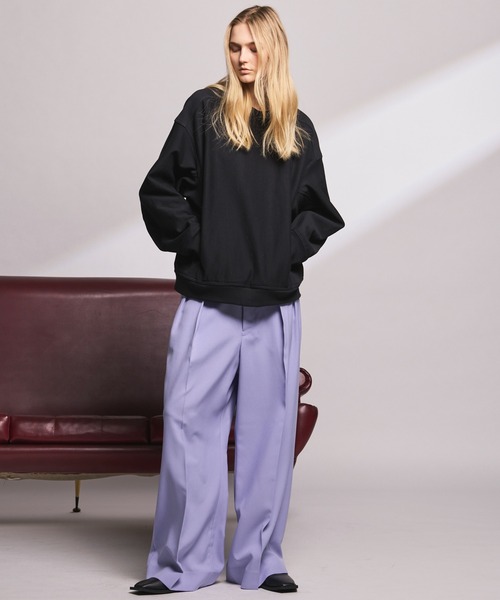 MAISON SPECIAL(メゾンスペシャル)の「《UNISEX》Crew Neck Prime-Over Pullover Sweatshirt/クルーネックプライムオーバープルオーバースウェット【MAISON SPECIAL/メゾンスペシャル】(スウェット・メンズ・ラベンダー/グレー/ライトグリーン/ブラック・2/1/0)」の8枚目の写真
