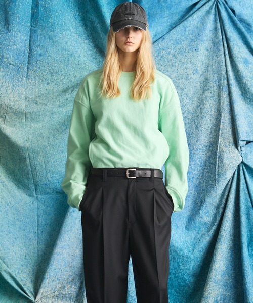 MAISON SPECIAL(メゾンスペシャル)の「《UNISEX》Crew Neck Prime-Over Pullover Sweatshirt/クルーネックプライムオーバープルオーバースウェット【MAISON SPECIAL/メゾンスペシャル】(スウェット・メンズ・ラベンダー/グレー/ライトグリーン/ブラック・2/1/0)」の11枚目の写真
