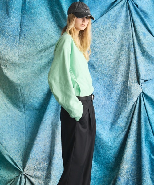 MAISON SPECIAL(メゾンスペシャル)の「《UNISEX》Crew Neck Prime-Over Pullover Sweatshirt/クルーネックプライムオーバープルオーバースウェット【MAISON SPECIAL/メゾンスペシャル】(スウェット・メンズ・ラベンダー/グレー/ライトグリーン/ブラック・2/1/0)」の12枚目の写真