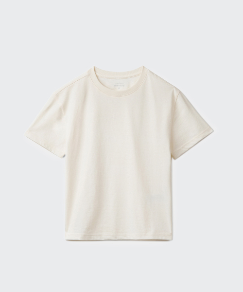 MUSINSA STANDARD KIDS（ムシンサスタンダードキッズ）の「リラックスドクルーネックTシャツ[クリーム]（Tシャツ/カットソー・レディース・その他・100/110/120/130/140/150/160）」の3枚目の写真