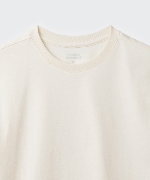 MUSINSA STANDARD KIDS（ムシンサスタンダードキッズ）の「リラックスドクルーネックTシャツ[クリーム]（Tシャツ/カットソー・レディース・その他・100/110/120/130/140/150/160）」の5枚目の写真