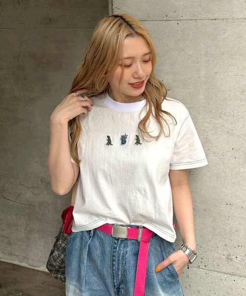 DOUBLE NAME(ダブルネーム)の「【横浜DeNAベイスターズ】 【m:rex】ワッペン コンパクトTEE(Tシャツ/カットソー・レディース・オフホワイト・FREE)」の4枚目の写真