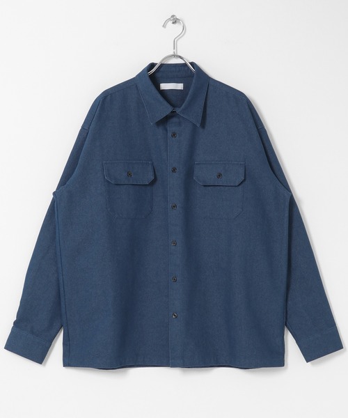 SENSE OF PLACE by URBAN RESEARCH(センスオブプレイスバイアーバンリサーチ)の「ダブルポケットカラーデニムシャツ(シャツ/ブラウス・メンズ・インディゴブルー/ライトカーキ/ピンク・MEDIUM/LARGE)」の6枚目の写真