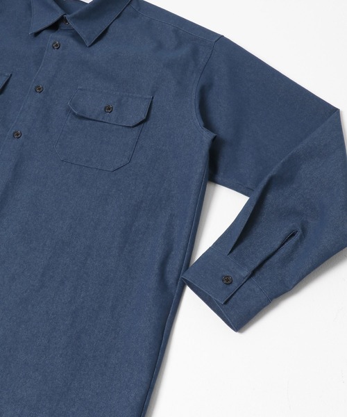SENSE OF PLACE by URBAN RESEARCH(センスオブプレイスバイアーバンリサーチ)の「ダブルポケットカラーデニムシャツ(シャツ/ブラウス・メンズ・インディゴブルー/ライトカーキ/ピンク・MEDIUM/LARGE)」の7枚目の写真