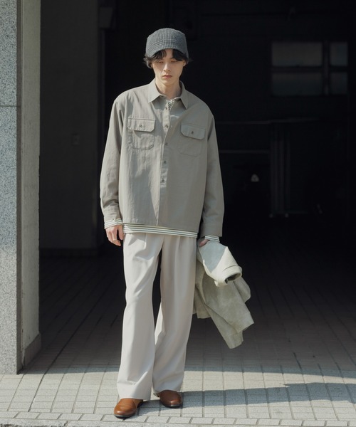 SENSE OF PLACE by URBAN RESEARCH(センスオブプレイスバイアーバンリサーチ)の「ダブルポケットカラーデニムシャツ(シャツ/ブラウス・メンズ・インディゴブルー/ライトカーキ/ピンク・MEDIUM/LARGE)」の18枚目の写真