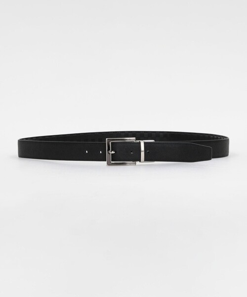 COMME CA ISM(コムサイズム)の「市松大柄 サフィアーノ型押し リバーシブルベルト(ベルト・メンズ・ブラック/ダークブラウン・FREE)」の3枚目の写真