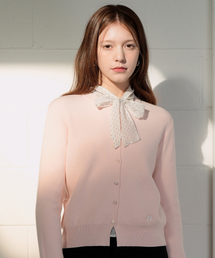 VLETI（ブレッティ）の「Round Neck Embroidery Basic Cardigan (Pink)（カーディガン/ボレロ）」