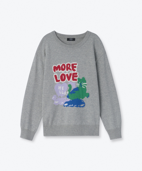 MUSINSA STANDARD KIDS（ムシンサスタンダードキッズ）の「モアラブクルーネックニット [ミディアムグレー]（ニット/セーター・レディース・その他・120/110/130/140/150）」の2枚目の写真