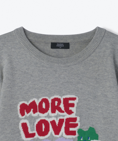 MUSINSA STANDARD KIDS（ムシンサスタンダードキッズ）の「モアラブクルーネックニット [ミディアムグレー]（ニット/セーター・レディース・その他・120/110/130/140/150）」の4枚目の写真