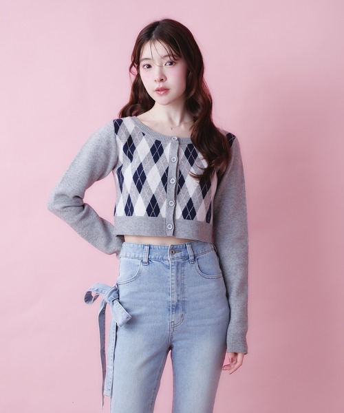 fupel(フぺル)の「side ribbon high waist flare denim / サイドリボンハイウエストフレアデニム(デニムパンツ・レディース・グレー/ライトブルー・FREE)」の17枚目の写真
