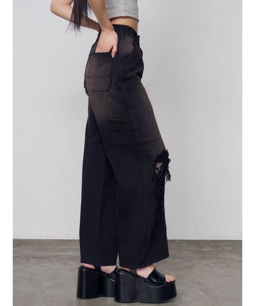 EMODA（エモダ）の「レースクラッシュルーズジーンズ（デニムパンツ・レディース・ブルー/ブラック・MEDIUM/SMALL）」の13枚目の写真