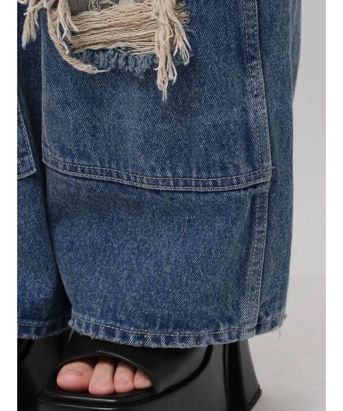 EMODA（エモダ）の「レースクラッシュルーズジーンズ（デニムパンツ・レディース・ブルー/ブラック・MEDIUM/SMALL）」の21枚目の写真