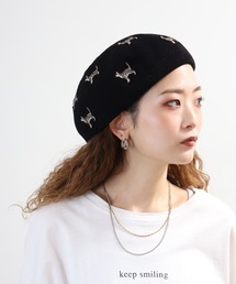 FUNALIVE | アニマル刺繍　ベレー帽(ハンチング/ベレー帽)