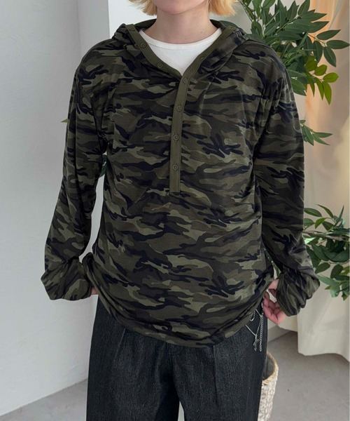 sedacle(セダクル)の「ヘンリースラブフードロンT(Tシャツ/カットソー・レディース・ブラック/カーキ/チャコールグレー・SMALL/LARGE/MEDIUM)」の22枚目の写真