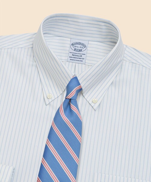 BROOKS BROTHERS(ブルックスブラザーズ)の「ストレッチロイヤルオックスフォード ドレスシャツ Regular Fit(ビジネスシャツ・メンズ・ホワイト×ブルー・14 1/2-31/15-31/15-33/15 1/2-31/15 1/2-32/15 1/2-33/16-31/16-32/16-33/16 1/2-32/16 1/2-33/16 1/2-34/17-32/17-33/17 1/2-34/17-34/15-32/14 1/2-32)」の3枚目の写真