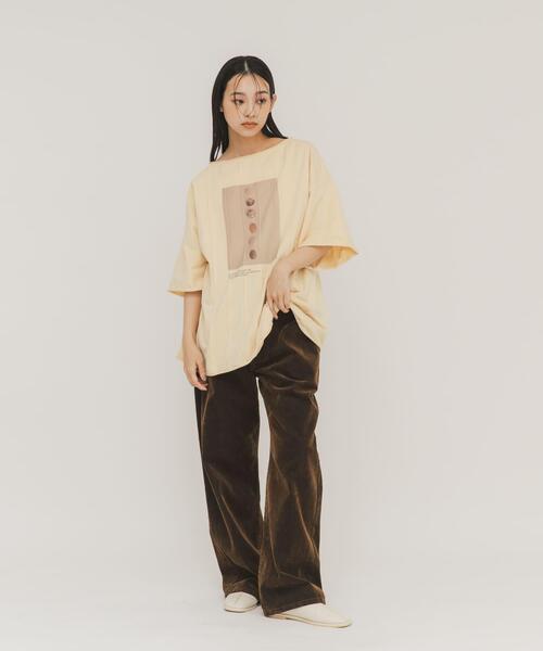 KBF（ケイビーエフ）の「ピンタックフォトプリントTEE（Tシャツ/カットソー・レディース・ネイビー/オフホワイト/イエロー系その他・ONE）」の15枚目の写真