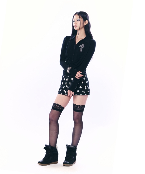 SETUP-EXE(セットアップイーエックスイー)の「SHEER LAYERED SHIRT / BLACK(Tシャツ/カットソー・レディース・その他・OS)」の3枚目の写真