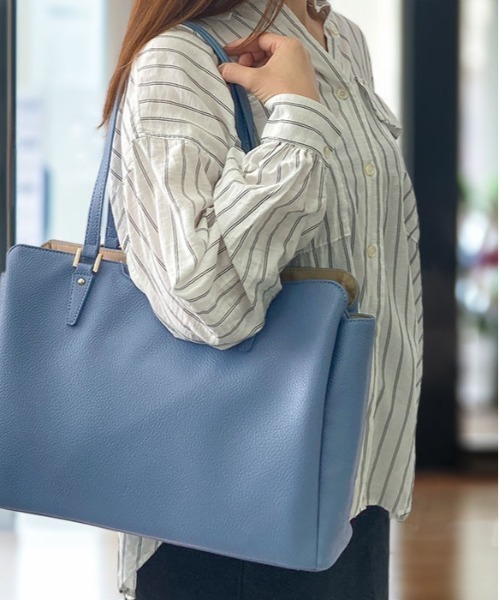 BACKYARD FAMILY(バックヤードファミリー)の「VALENTINO VISCANI トートバッグ 53442(トートバッグ・レディース・ブラウン/アッシュブラウン/ブルー/ブラック/グレー・FREE)」の5枚目の写真