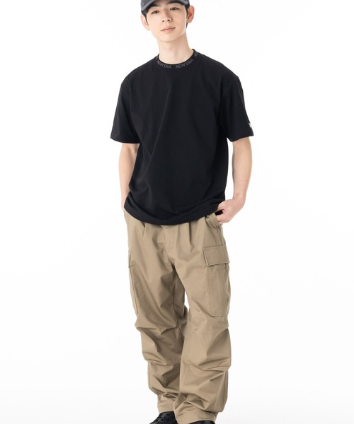 NEW ERA(ニューエラ)の「ニューエラアパレル 半袖Tシャツ ジャガード襟 ONSPOTZ別注(Tシャツ/カットソー・メンズ・ブラック/ホワイト・L/M/S/XL/XXL)」の4枚目の写真