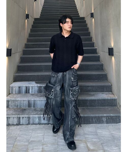 DNSR(ディーエヌエスアール)の「トゥーフェイスマルチカーゴパンツブラック(デニムパンツ・メンズ・その他・LARGE/X-LARGE/MEDIUM/SMALL)」の14枚目の写真