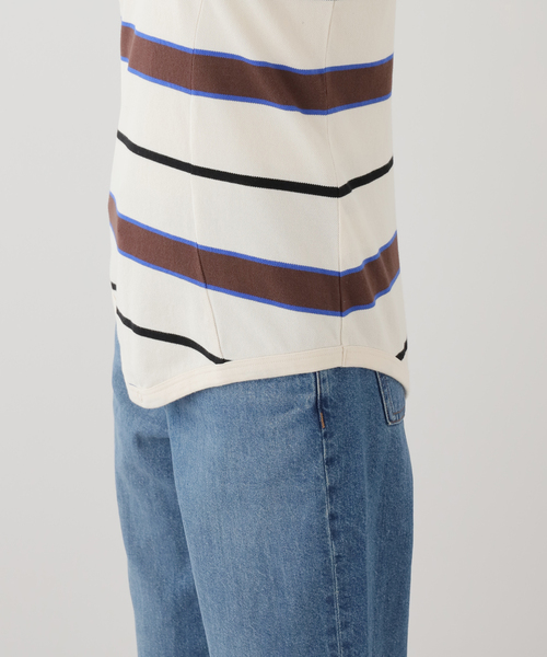 CITYSHOP（シティーショップ）の「TanC TOKYO PIQUE BORDER TANK ROMPERS TC26A-011：ボディスーツ（タンクトップ・レディース・アイボリー・FREE）」の10枚目の写真