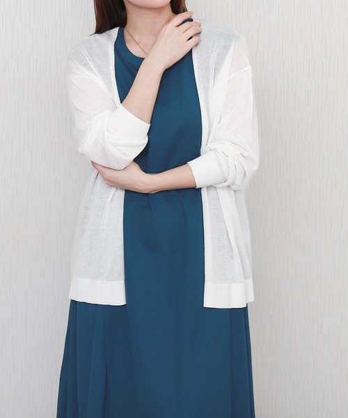 libelle more（リベル モア）の「【接触冷感】シアーニットカーディガン（カーディガン/ボレロ・レディース・ライトグレー/ブラック/ブルー/オフホワイト・M/L）」の17枚目の写真