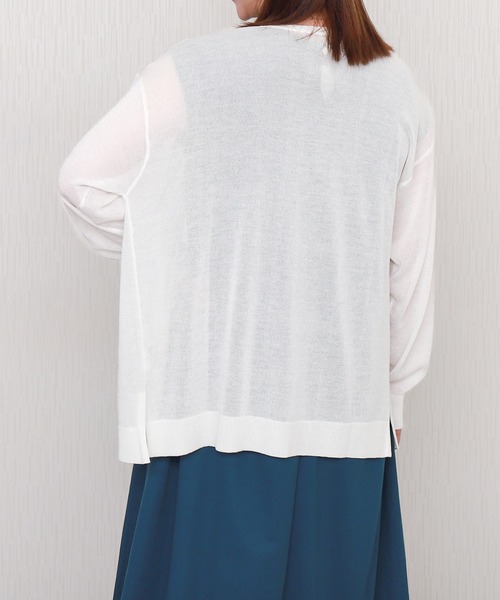 libelle more（リベル モア）の「【接触冷感】シアーニットカーディガン（カーディガン/ボレロ・レディース・ライトグレー/ブラック/ブルー/オフホワイト・M/L）」の15枚目の写真